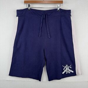Polo Ralph Lauren Bleaker Cricket Scribble Sweat Shorts Mens L Blue Fleece 11"